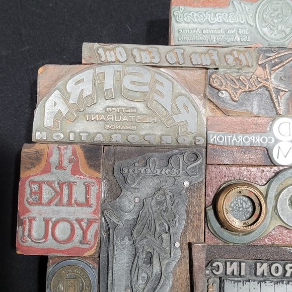 OOAK Steampunk-esque Vintage Letterpress Block Wall Art - Picture 7 of 11